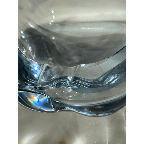 Vintage Strombergshyttan H65 Signed Sweden Art Glass Ashtray Blue Tint MCM READ - Picture 12 of 16